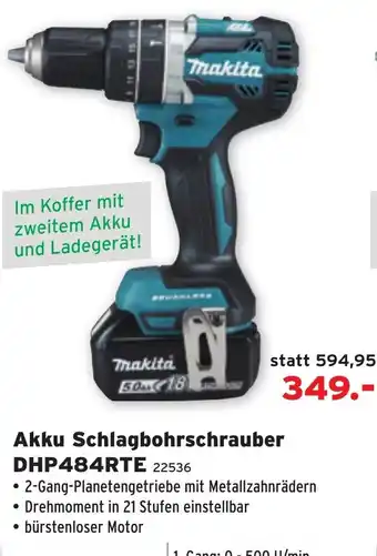 Makita Akku Schlagbohrschrauber DHP484RTE