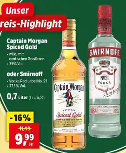 Thomas Philipps Captain Morgan Spiced Gold oder Smirnoff Angebot