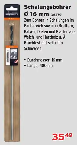 Salzburger Lagerhaus Schalungsbohrer Ø 16 mm Angebot
