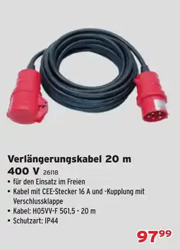 Salzburger Lagerhaus Verlängerungskabel 20 m Angebot