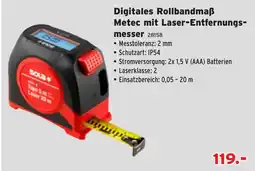 Salzburger Lagerhaus Digitales Rollbandmaß Metec mit Laser-Entfernungs-messer Angebot
