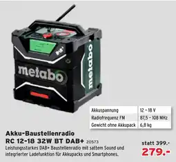 Salzburger Lagerhaus Akku-Baustellenradio RC 12-18 32W BT DAB+ Angebot