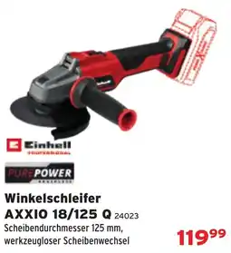 Salzburger Lagerhaus Einhell Winkelschleifer AXX10 18/125 Q Angebot