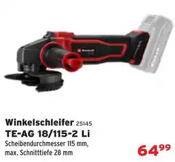 Salzburger Lagerhaus Winkelschleifer TE-AG 18/115-2 Li Angebot