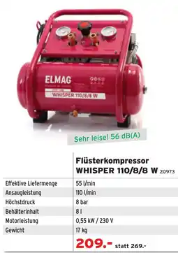 Salzburger Lagerhaus Flüsterkompressor WHISPER 110/8/8 W Angebot