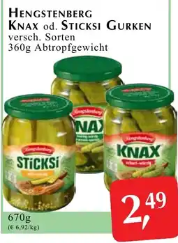 Winkler Markt Hengstenberg Knax od. Sticksi Gurken Angebot