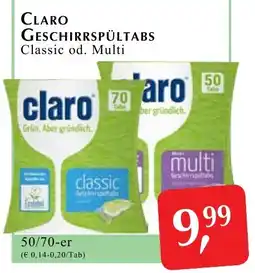 Winkler Markt Claro Geschirrspültabs Classic od. Multi Angebot