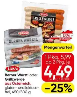 Eurospar Berner Würstl oder Grillzwerge Angebot