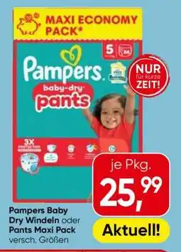 Eurospar Pampers baby-dry Windeln oder Pants Maxi Pack Angebot
