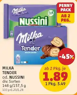 PENNY Milka Tender od. Nussini Angebot