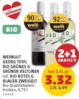 PENNY Weingut Georg Toifl Bio Grünes G Grüner Veltliner od. Bio Rotes G Blauer Zweigelt Angebot