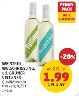 PENNY Weintrio Welschriesling, od. Grüner Veltliner Angebot