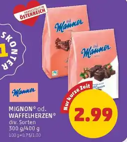 PENNY Manner Mignon oder Waffelherzen Angebot