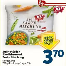 Billa Ja! Natürlich Bio-Erbsen od. Zarte Mischung Angebot