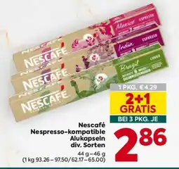 Billa Nescafé Nespresso-kompatible Alukapseln Angebot