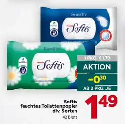 Billa Softis feuchtes Toilettenpapier Angebot