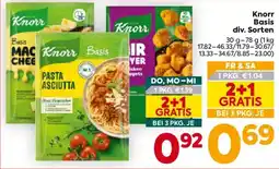 Billa Knorr Basis Pasta Asciutta Angebot