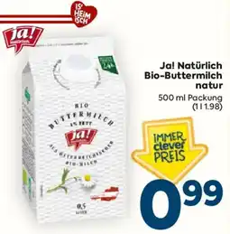 Billa Ja! Natürlich Bio-Buttermilch natur Angebot