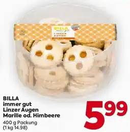 Billa BILLA immer gut Linzer Augen Marille od. Himbeere Angebot