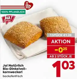 Billa Ja! Natürlich Bio-Dinkelvollkornweckerl Angebot