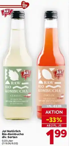 Billa Ja! Natürlich Bio-Kombucha Angebot