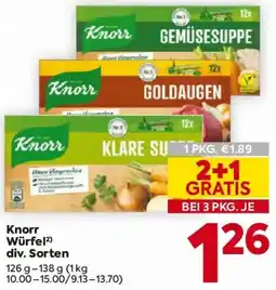 Billa Knorr Würfel Angebot