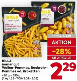 Billa BILLA immer gut Wellen-Pommes, Backrohr Pommes od. Kroketten Angebot