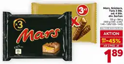 Billa Mars, Snickers, Twix Angebot