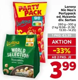 Billa Lorenz Nic Nac's Partypack od. Nussmix Angebot