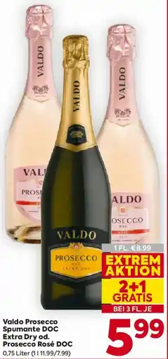 Billa Valdo Prosecco Spumante DOC Extra Dry od. Prosecco Rosé DOC Angebot