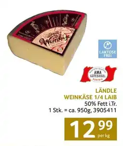 Transgourmet Ländle weinkäse 1/4 laib Angebot