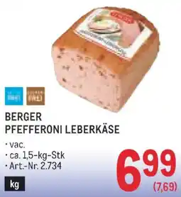Metro Berger Pfefferoni Leberkäse Angebot