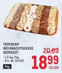 Metro Temizkan Weihnachtskekse Gemischt Angebot