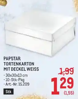 Metro Papstar Tortenkarton mit Deckel Weiss Angebot