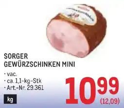 Metro Sorger Gewürzschinken Mini Angebot