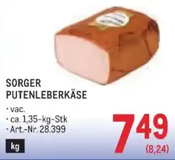 Metro Sorger Putenleberkäse Angebot