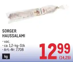 Metro Sorger HausSalami Angebot