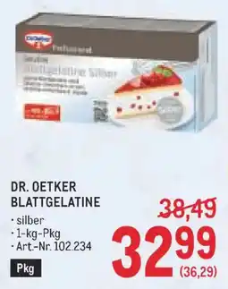 Metro Dr. Oetker Blattgelatine silber Angebot