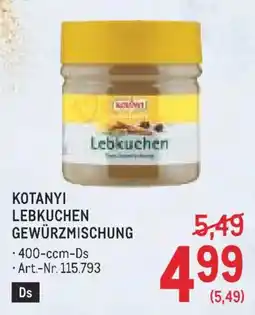 Metro Kotanyi Lebkuchen Gewürzmischung Angebot