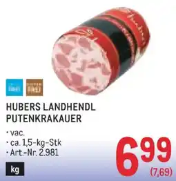 Metro Hubers Landhendl Putenkrakauer Angebot