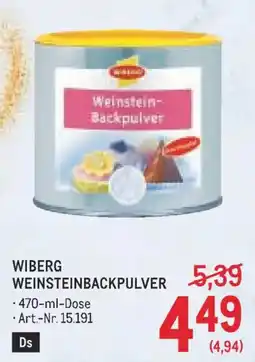 Metro Wiberg Weinsteinbackpulver Angebot