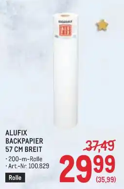 Metro Alufix Backpapier Angebot