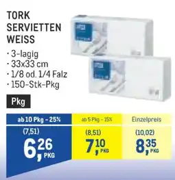 Metro Tork Servietten Weiss Angebot