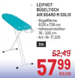 Metro Leifheit Bügeltisch Air Board M Solid Angebot