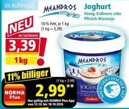 Norma Meandros Joghurt Angebot