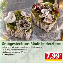 Norma Grabgesteck aus Rinde in Herzform Angebot