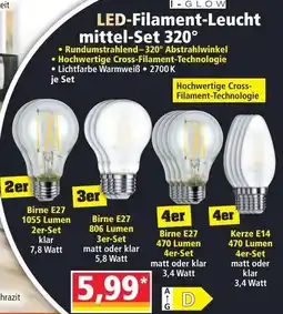 Norma I-GLOW LED-Filament-Leuchtmittel-Set 320° Angebot