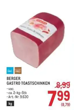 Metro BERGER GASTRO TOASTSCHINKEN Angebot
