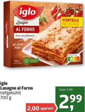 ADEG Iglo Lasagne Al Forno 700g Angebot