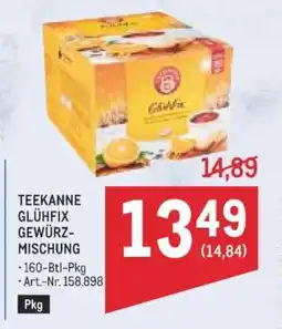 Metro TEEKANNE GLÜHFIX GEWÜRZMISCHUNG Angebot